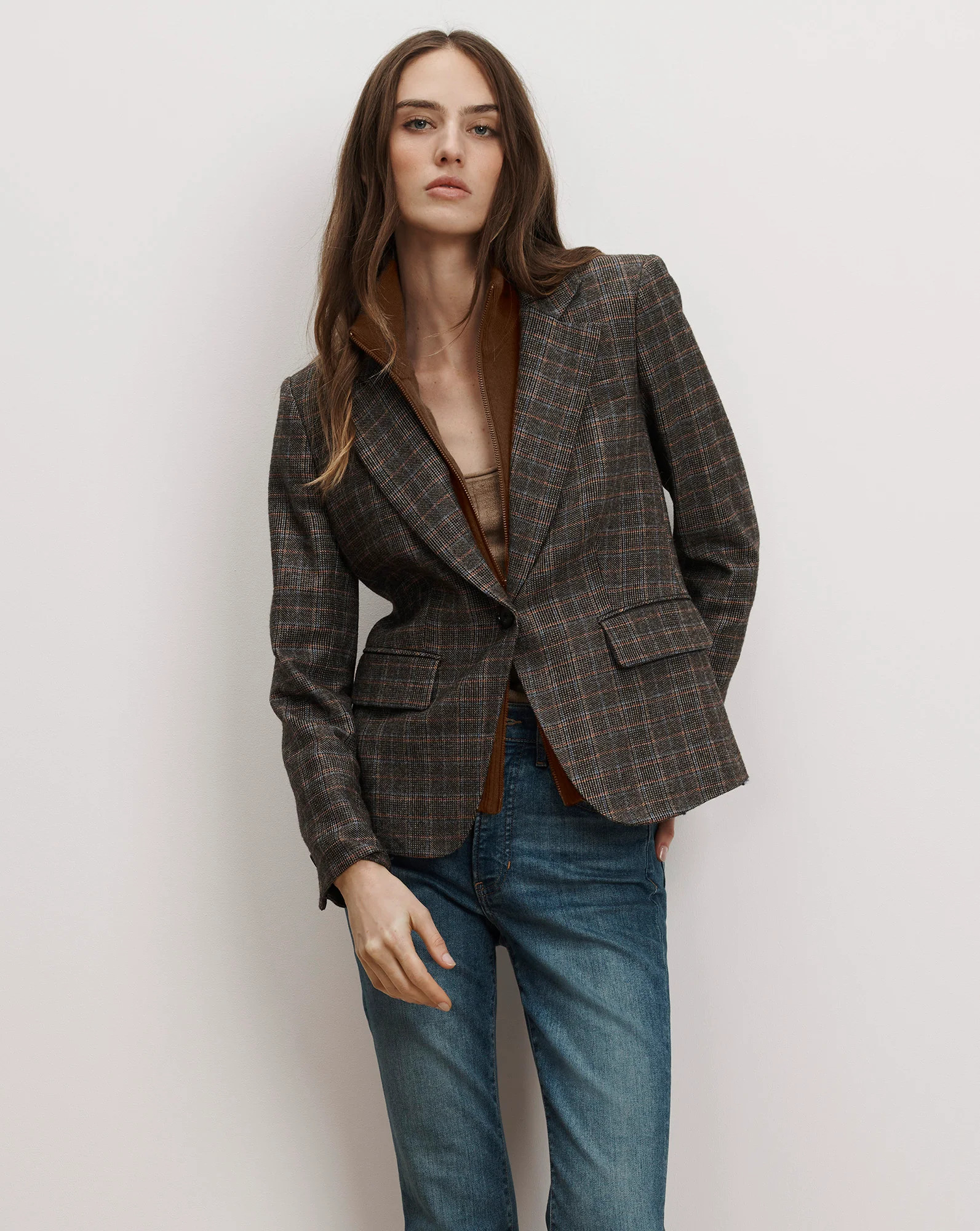 Tyra Plaid Dickey Jacket | Veronica Beard