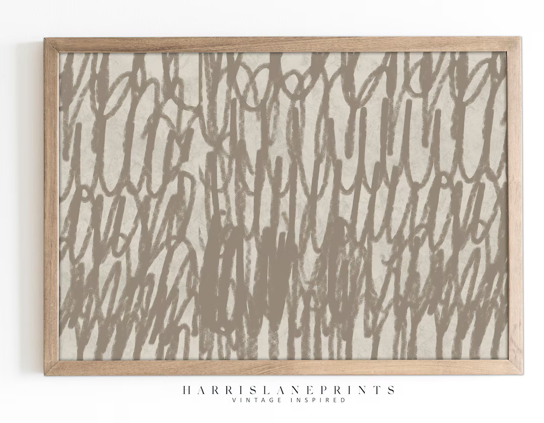 Vintage Inspired Art Print | "Beige Scribbles" | Scribble Canvas | Abstract | Neutral | Modern Tr... | Etsy (US)