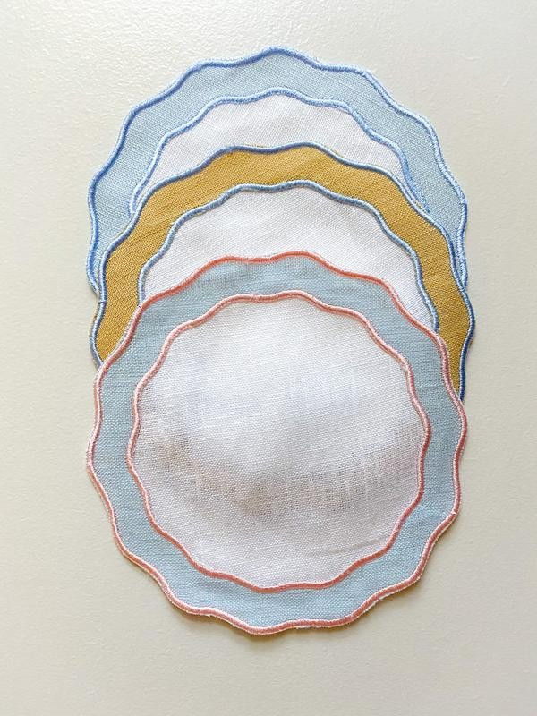 Applique Round Cocktail Napkin | Hibiscus Linens