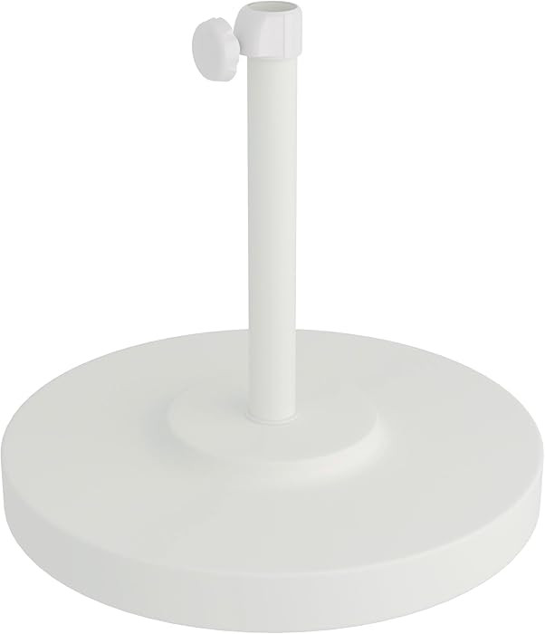California Umbrella 50 lbs. Round Concrete Weighted Powdercoated Steel Umbrella Base, White Frame | Amazon (US)