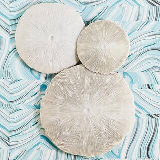 Two's Company White Faux Coral Spheres Wall Sculptures - Resin/Sand (Set of 3) HHM001-S3 - The Ho... | The Home Depot