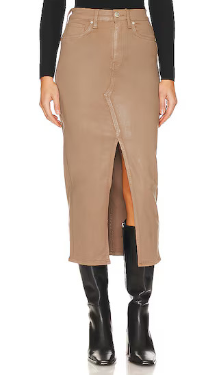 Reconstructed Skirt in Coated Hot Latte | Revolve Clothing (Global)