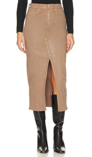 Reconstructed Skirt in Coated Hot Latte | Revolve Clothing (Global)