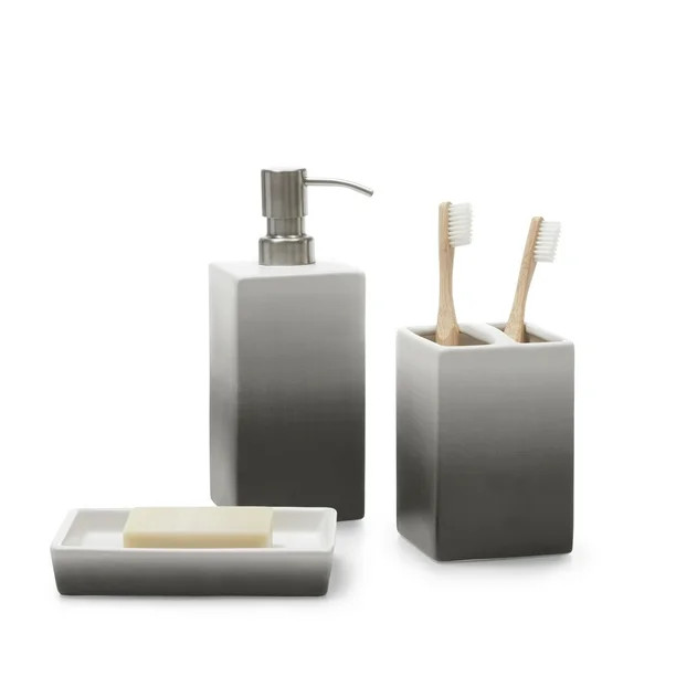 Gap Home Ombre 3 Piece Ceramic Bath Accessory Set Gray 3pc Set - Walmart.com | Walmart (US)