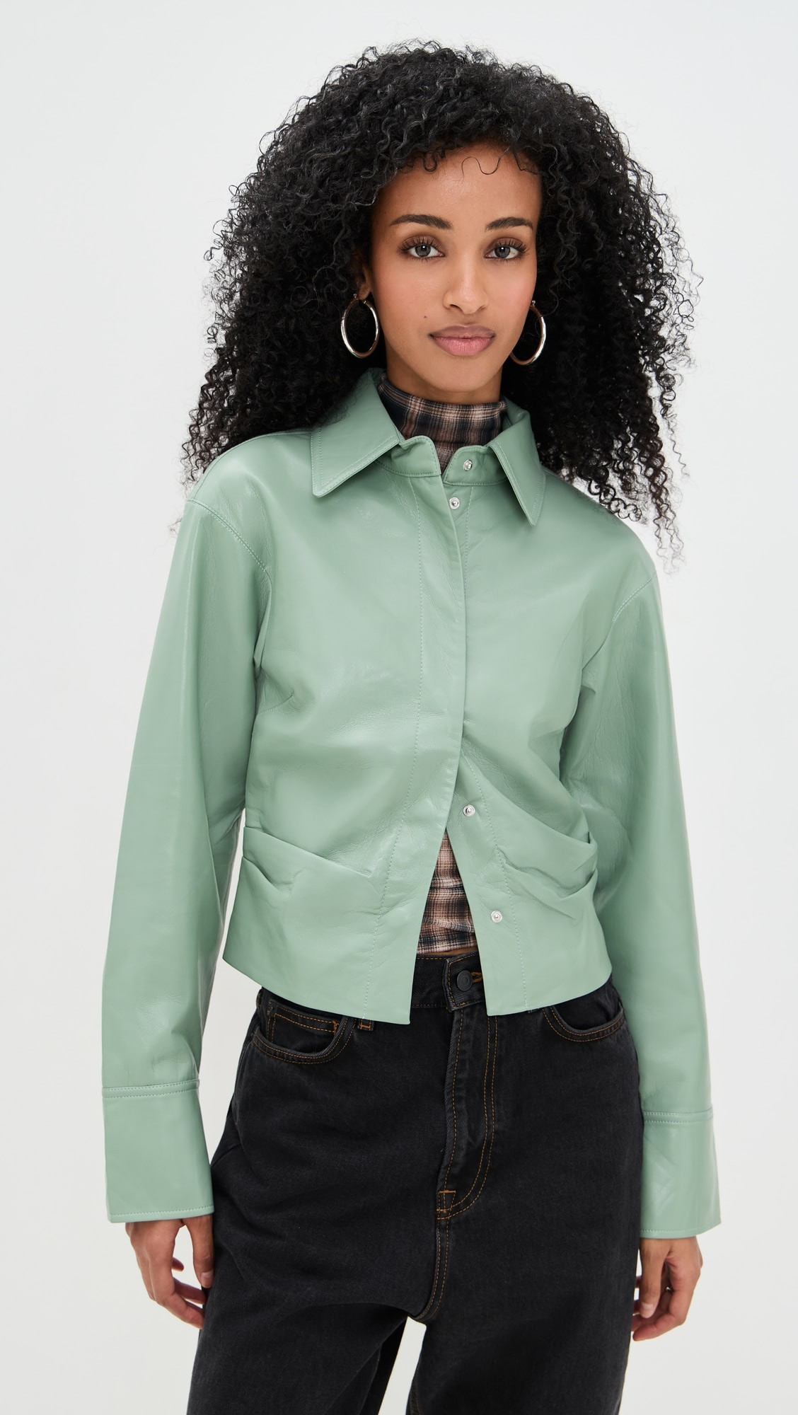 Hildie Faux Leather Blouse | Shopbop