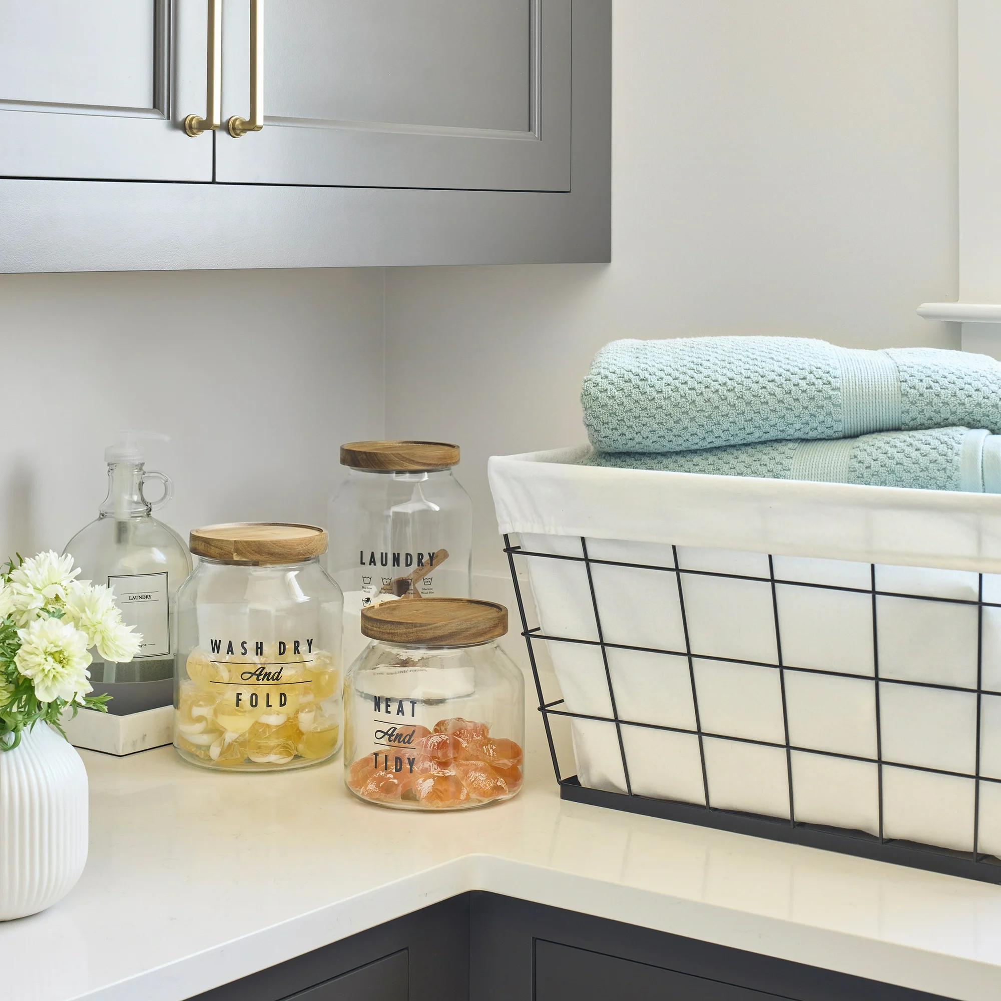 Better Homes & Gardens Small Glass Laundry Detergent Container with Scoop, Adult | Walmart (US)