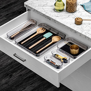 madesmart® Drawer Organizer Clear/Carbon | The Container Store