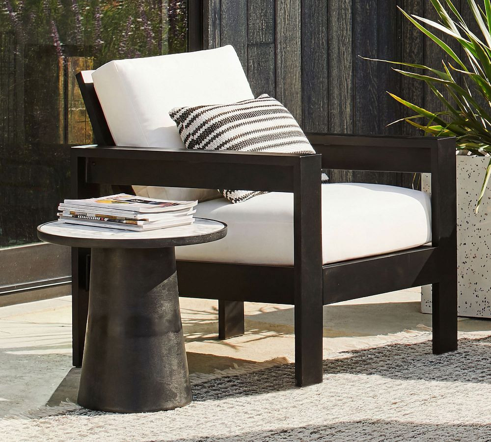 Darlyn Marble Round Outdoor End Table (22.5") | Pottery Barn (US)