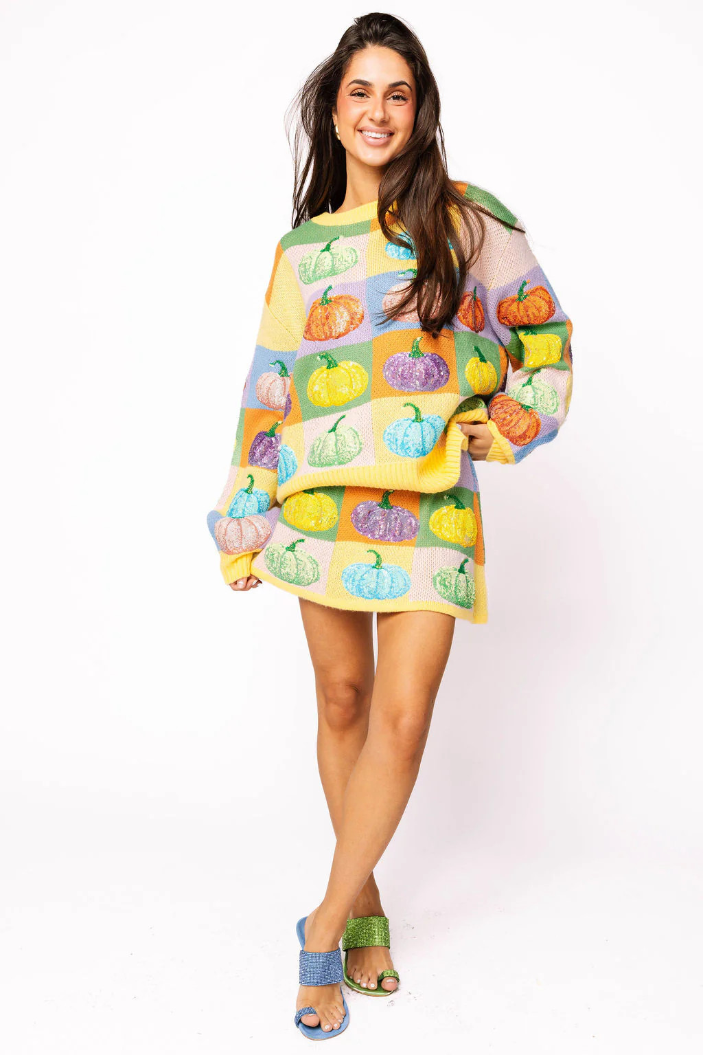 Pastel Colorblock Pumpkin Sweater | Queen of Sparkles