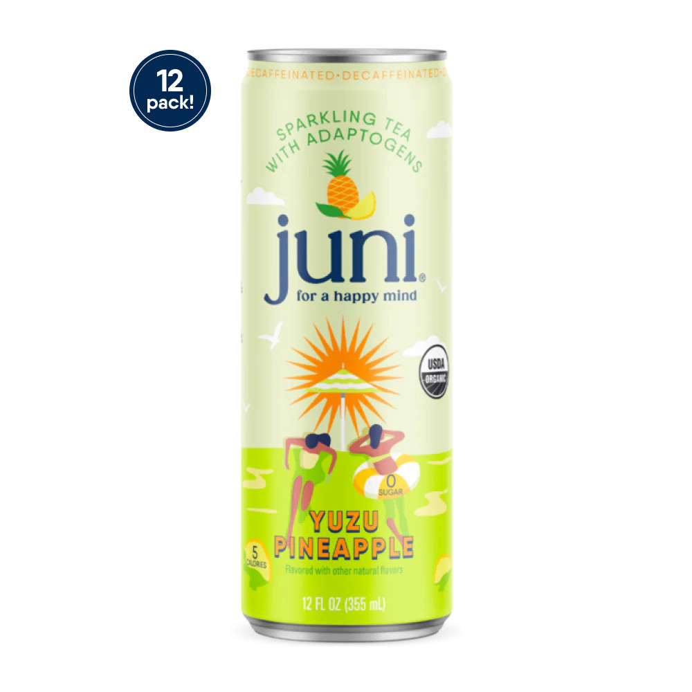 Juni Sparkling Adaptogen Drinks | Yuzu Pineapple | 12-Pack | Drink Juni
