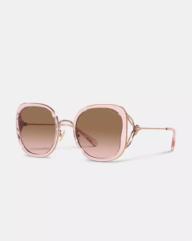 Tea Rose Oversized Butterfly Square Sunglasses | Coach (US)