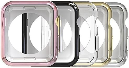 Simpeak Soft Back Case Compatible with Apple Watch Series 2 Series 3 42mm, Pack of 5, Slim, Scrat... | Amazon (US)
