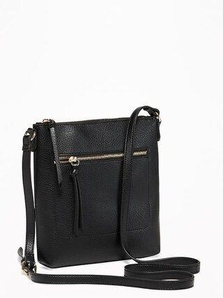 Old Navy Womens Faux-Leather Swingpack Bag For Women Black Size One Size | Old Navy US