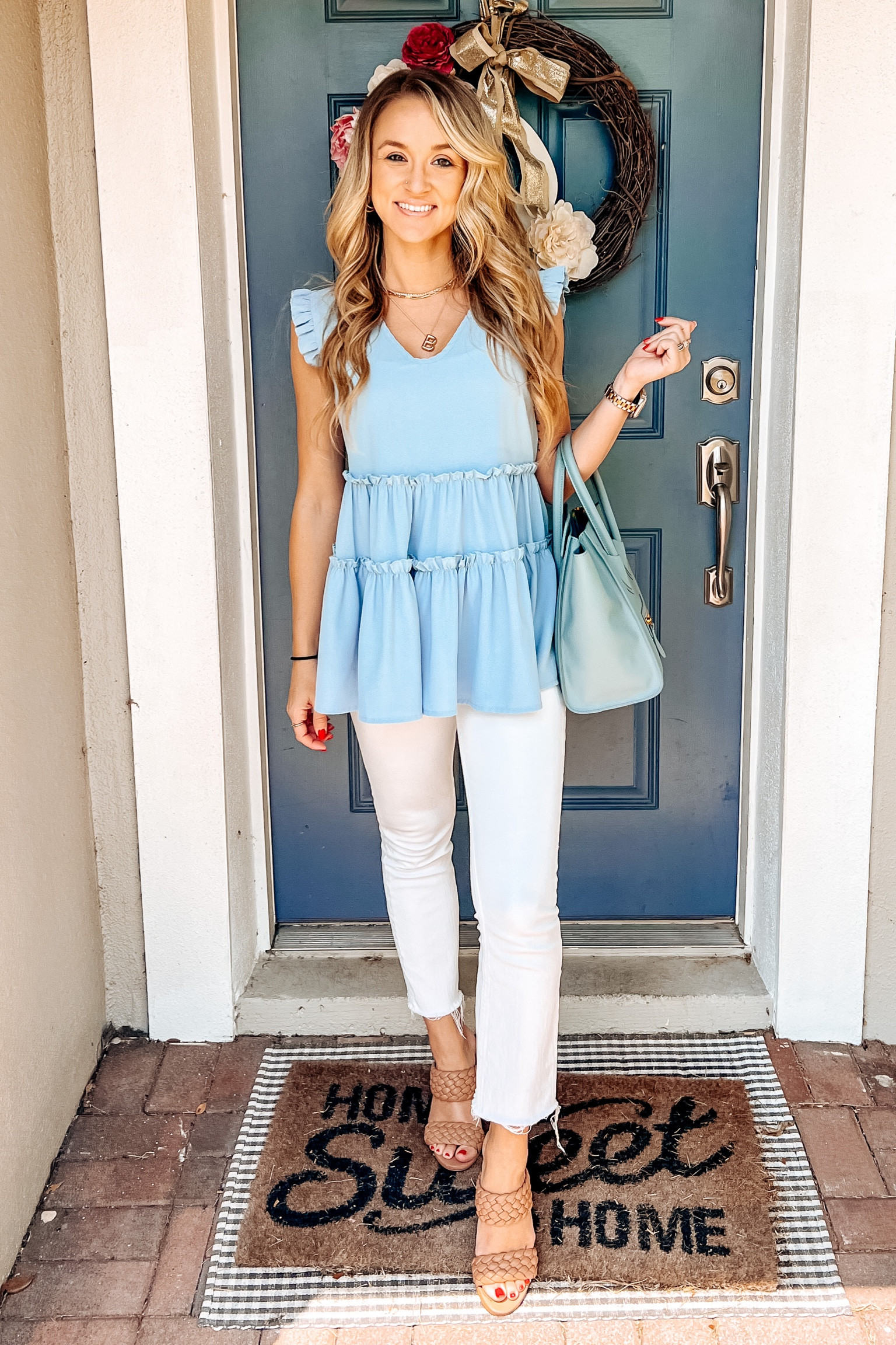 What I wore to church today! 

My obsession with Abercrombie jeans continues. Love these white jeans - I cut off the bottom which is why they have the frayed hem! 

#LTKStyleTip #LTKItBag #LTKShoeCrush