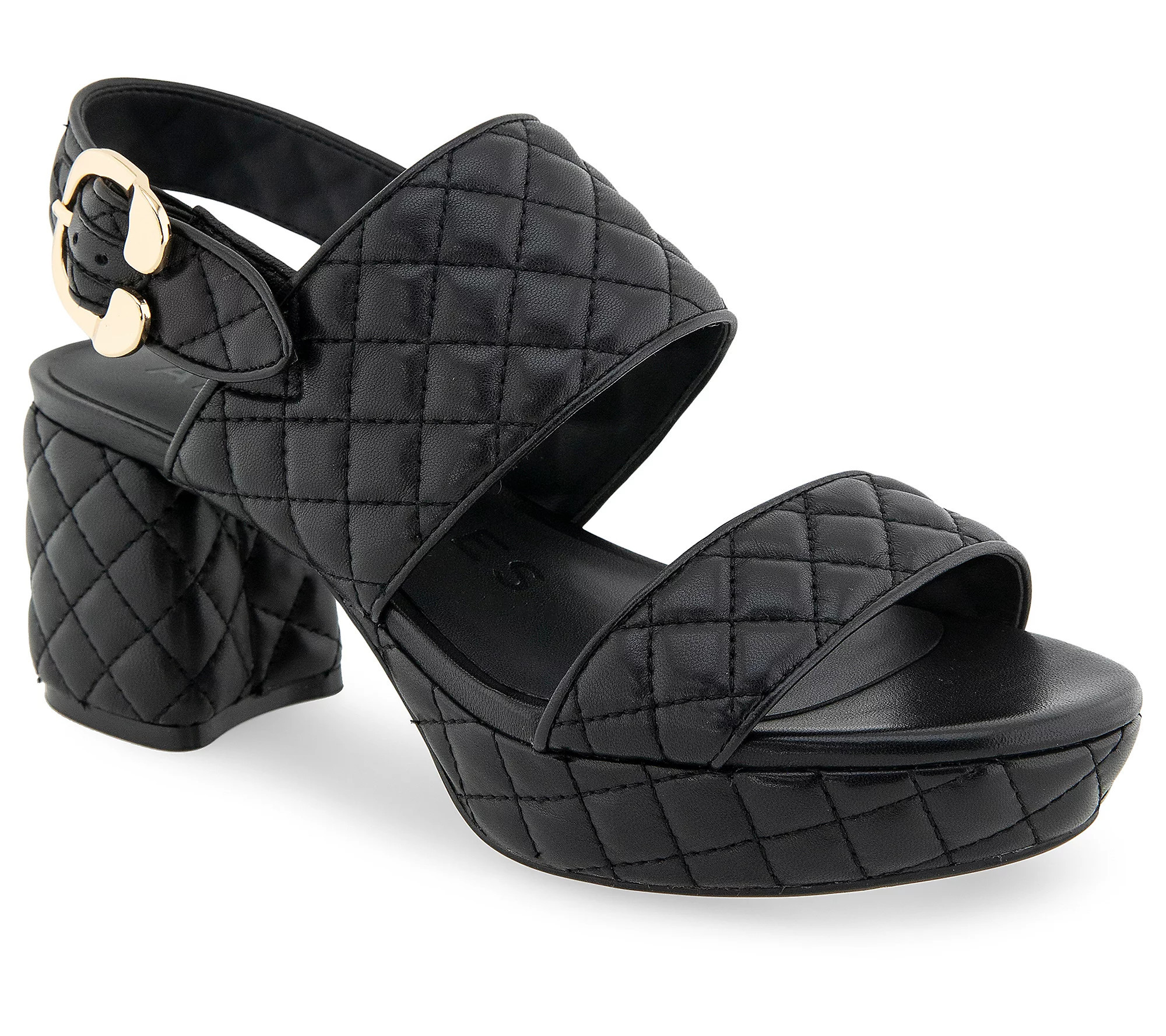 Aerosoles Quilted Platform Leather Sandal - Cam ra Quilted | QVC