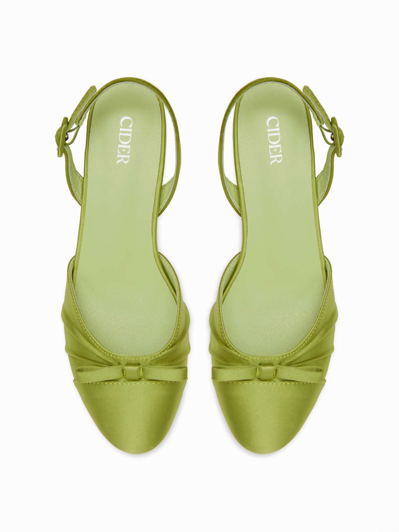 BOWKNOT SLINGBACK CHUNKY HEELS For Daily Casual Date Coffee Shop | Cider