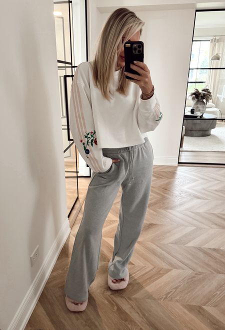 Must have Target NEW sweatpants! I did medium bc I wanted mine big- but they run TTS! 
Sweatshirt I’m in small.

Casual style. Sweats. Lounge. Target style. 

#LTKstyletip #LTKfindsunder50 #LTKsalealert