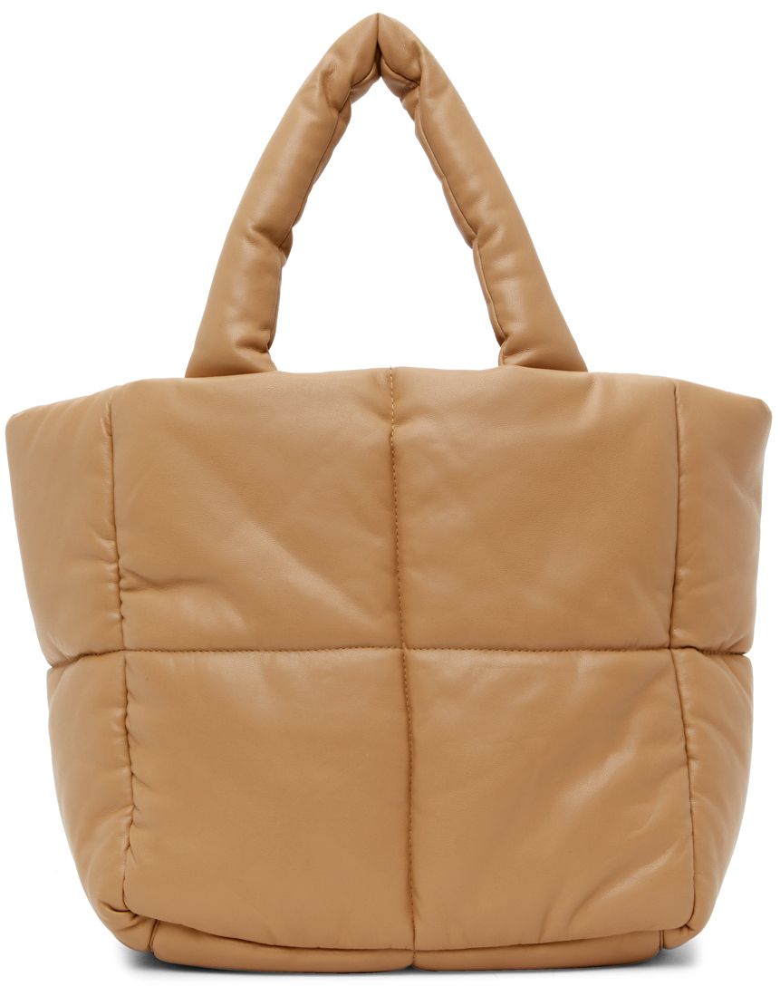Tan Faux-Leather Quilted Rosanne Tote | SSENSE