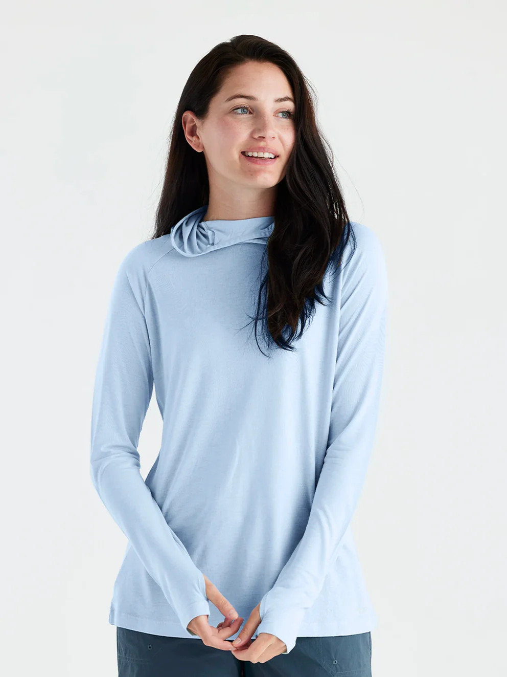Women's Bamboo Lightweight Hoodie II - Clear Sky | Free Fly Apparel