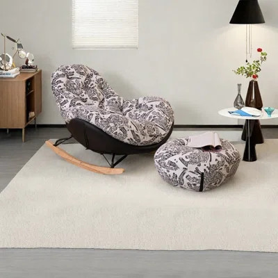 Ergonomically designed Chenille rocking chair | Wayfair North America