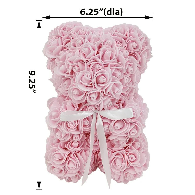 Way To Celebrate 9.25" Artificial Rose Bear Valentine's Day Gift, Light Pink Color | Walmart (US)