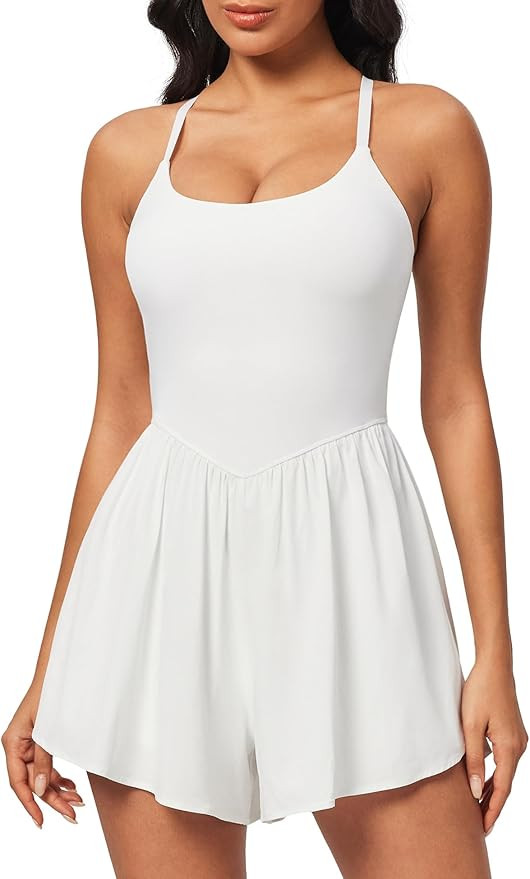 IUGA Rompers for Women 2025 Athletic Romper with Bra Soft Workout Jumpsuits for Women Tummy Contr... | Amazon (US)