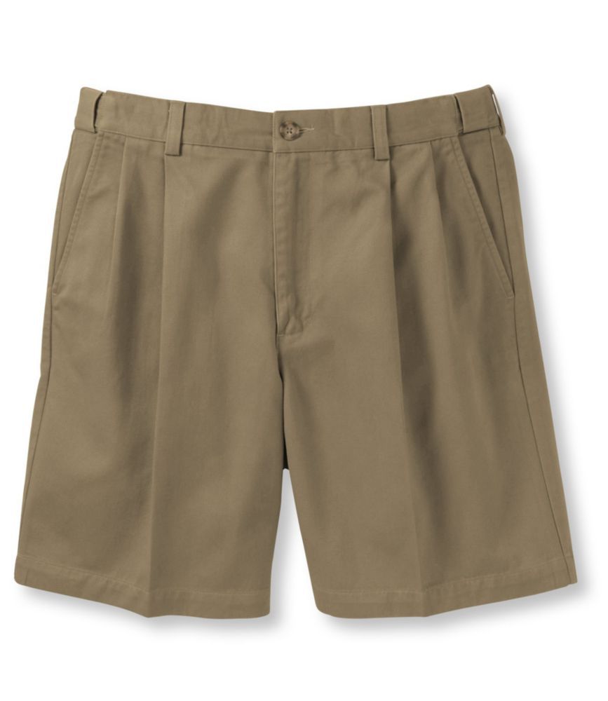 Men's Wrinkle-Free Double LA Chino Shorts, Natural Fit Pleated Hidden Comfort 8" Inseam Brown 40 W | L.L. Bean