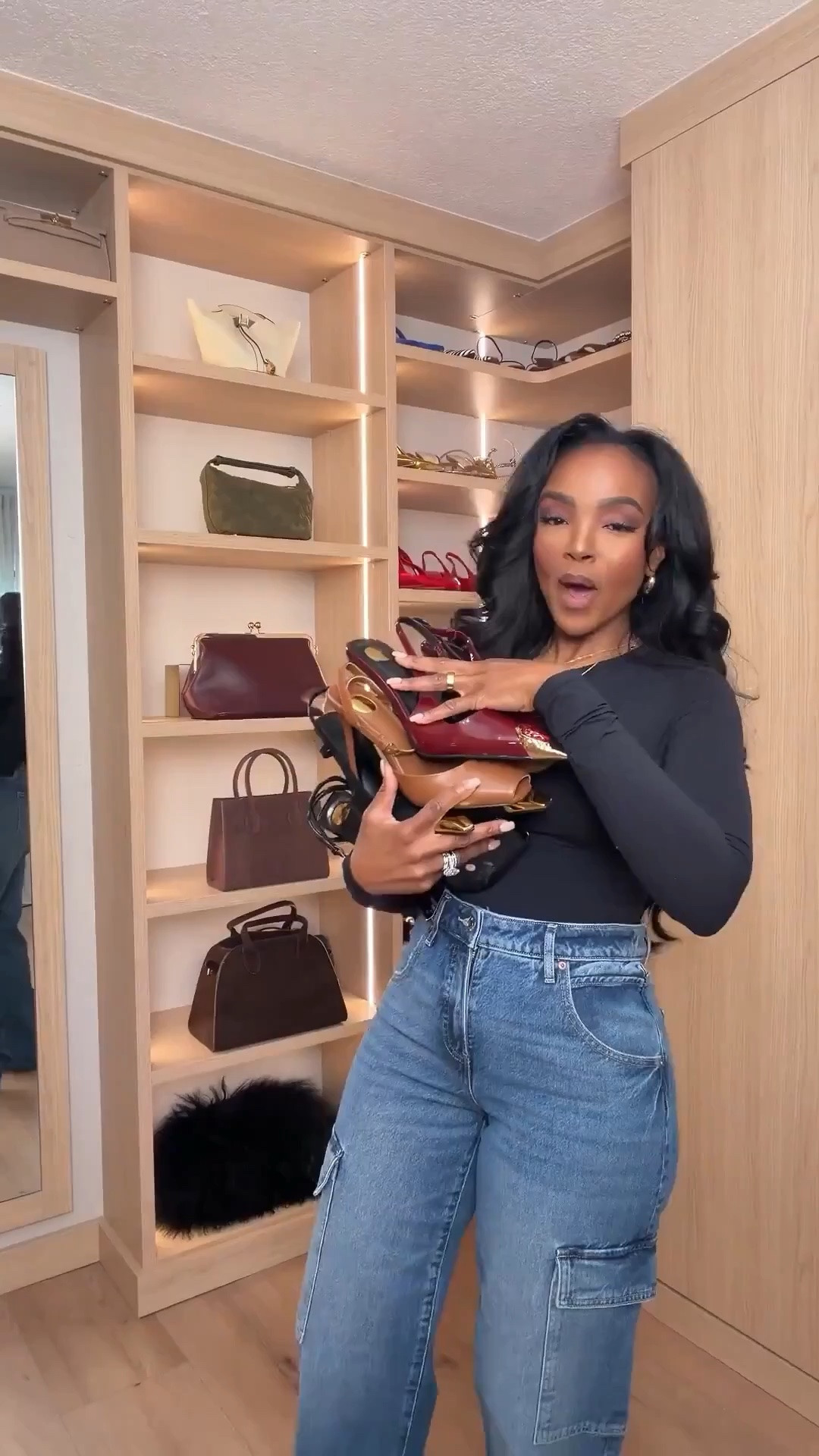 Hi babes! ❤️

These YSL-inspired slingback heels are giving designer energy without the designer price tag. The deep red patent finish and statement detail instantly make any basic outfit feel elevated.

I paired them with simple denim and a fitted black top because the shoes completely steal the show on their own. Such a good statement heel for fall, date nights, dinners, or holiday outfits.

Perfect for:
Date nights
Dinner outfits
Girls night
Holiday events
Elevated denim looks

📏 Measurements:
5’4” | 140 lbs | 36D | 27 | 40
Wearing size Small

Everything is linked below ✨

xx Kira | IG: KirasFashionFinds

#LTKStyleTip #LTKShoeCrush #LTKootd