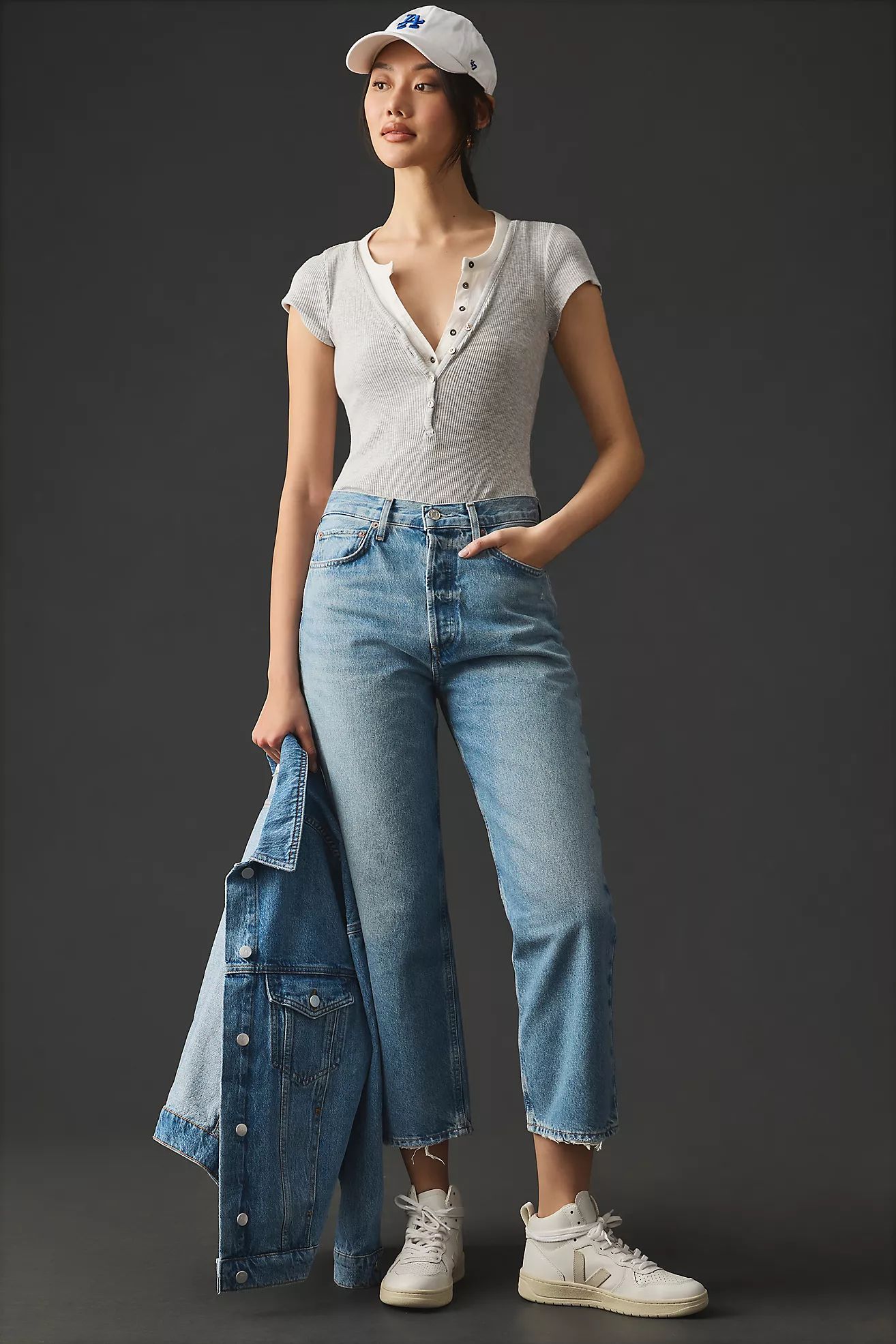 AGOLDE 90s Mid-Rise Crop Straight Jeans | Anthropologie (US)