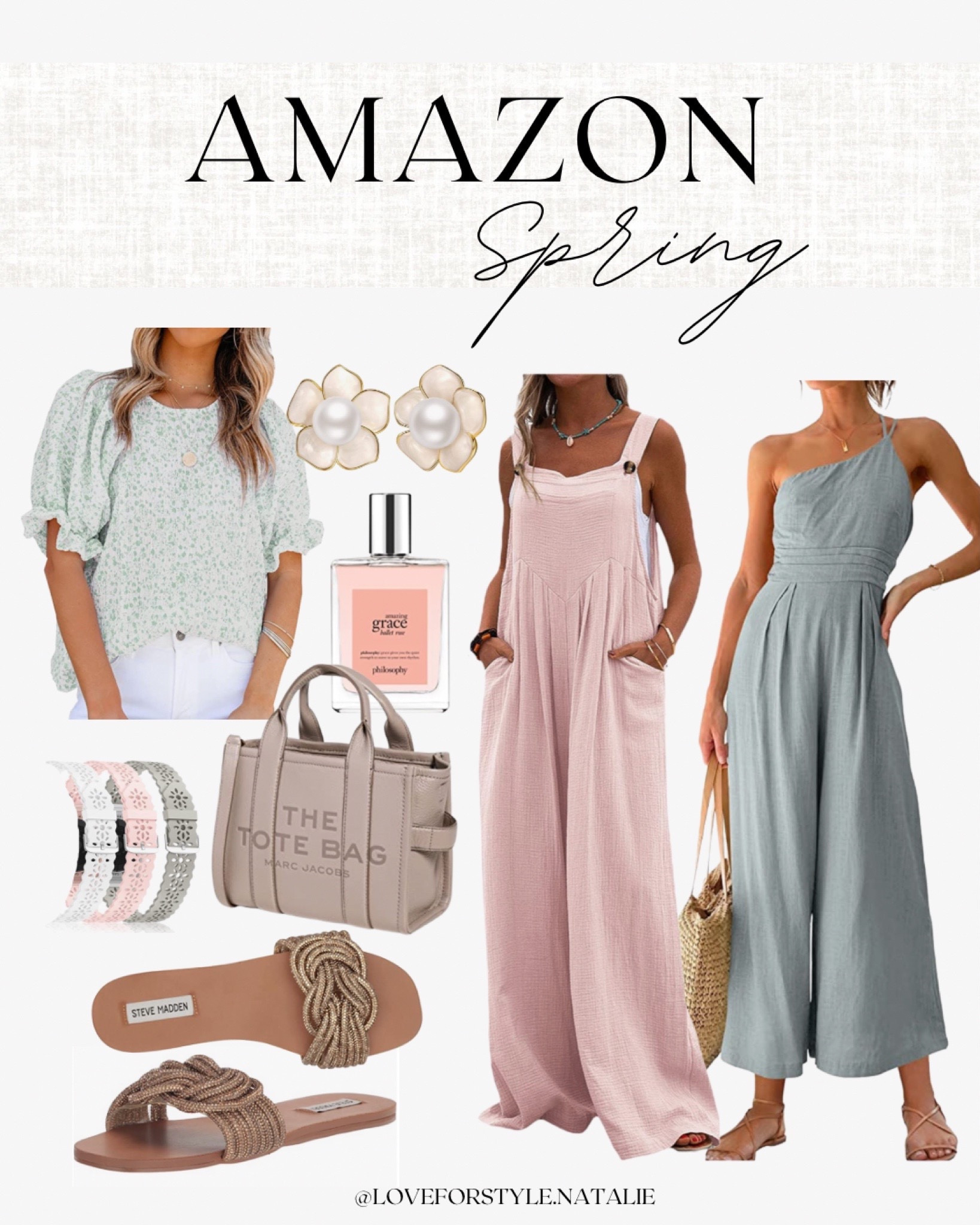 Amazon Spring | puff sleeve blouse | braided sandals | marc jacobs tote | best seller jumpsuits 



#LTKFind #LTKSeasonal #LTKstyletip