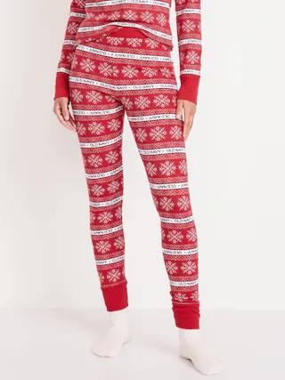 High-Waisted Printed Waffle Pajama Leggings | Old Navy (US)