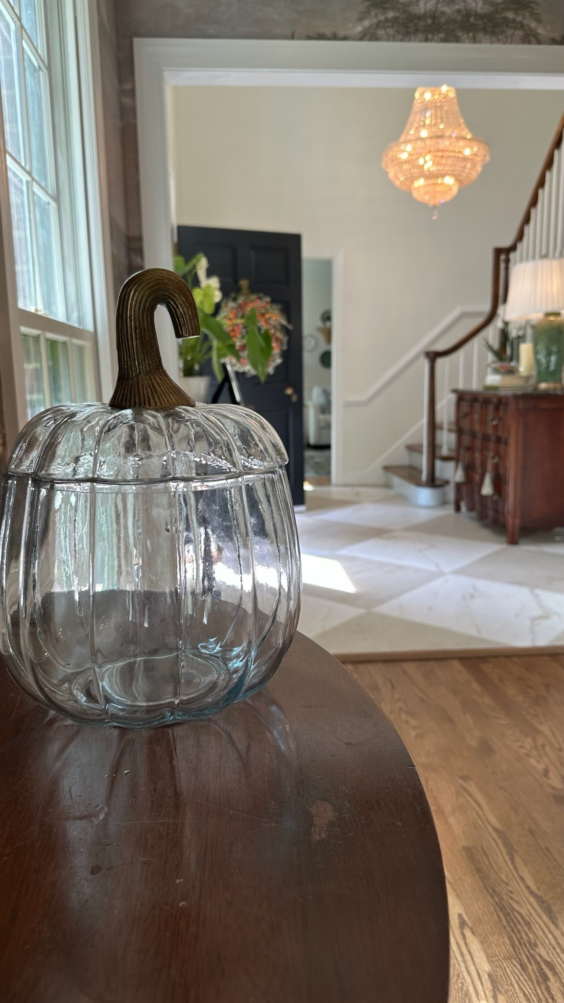 This glass pumpkin is adorable for fall! Lots of uses, and can be filled with all kinds of things. Candy corn, punch, or decorative items! Glass pumpkin, classic home decor, classic fall inspiration, Grandmillennial home

#LTKHome #LTKSeasonal #LTKStyleTip