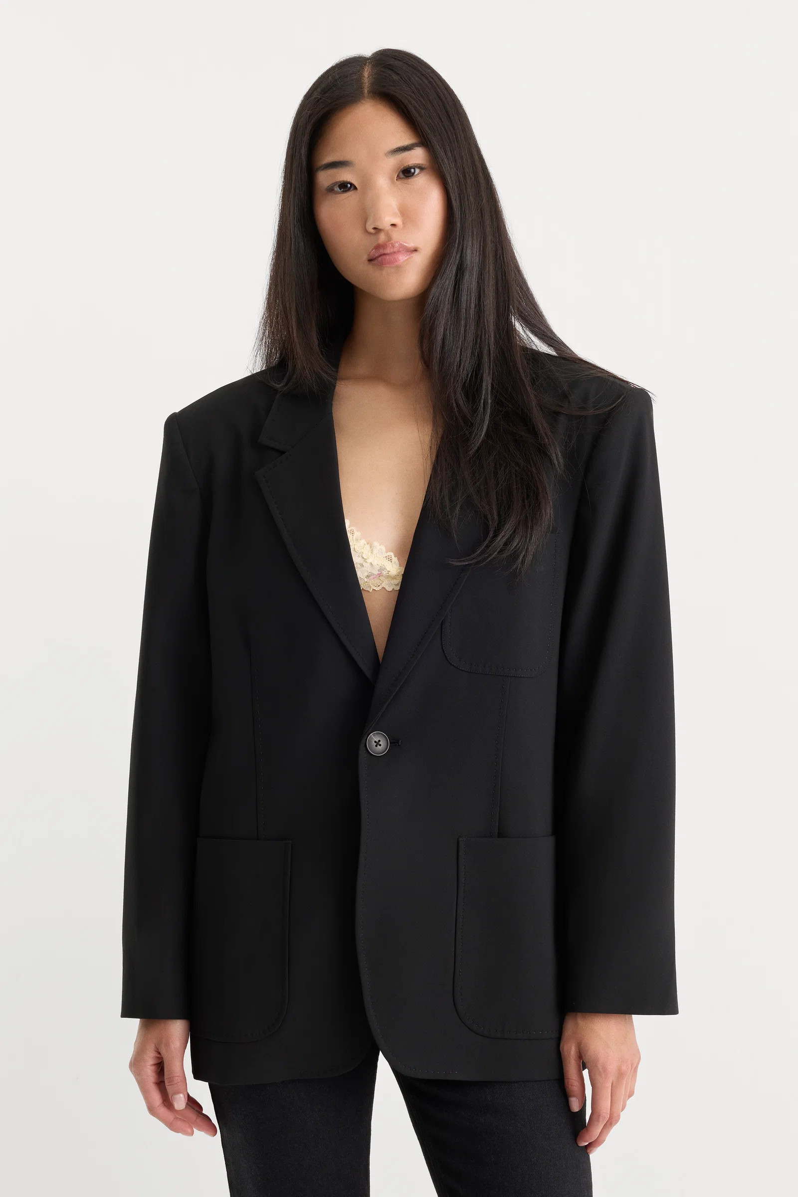 THE OVERSIZED BLAZER | BLACK001 | Good American