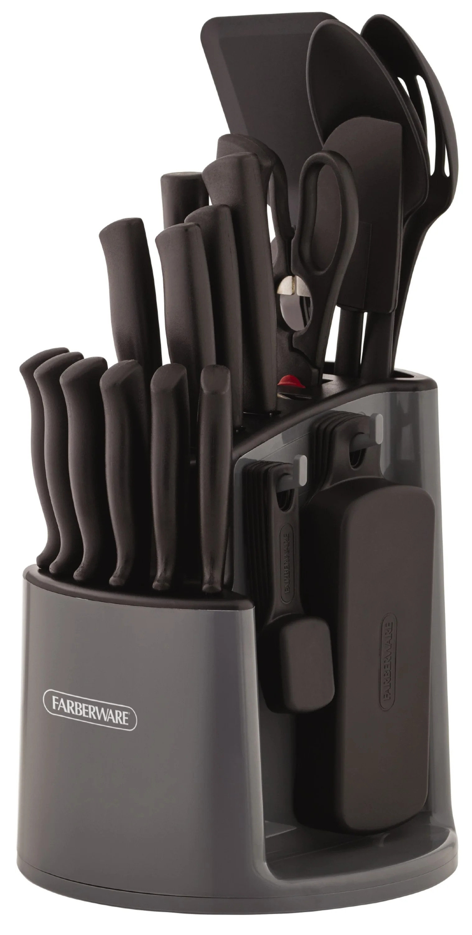 Farberware Classic 30-piece Spin N Store Rotating Carousel Cutlery and Tool Set in Gray | Walmart (US)