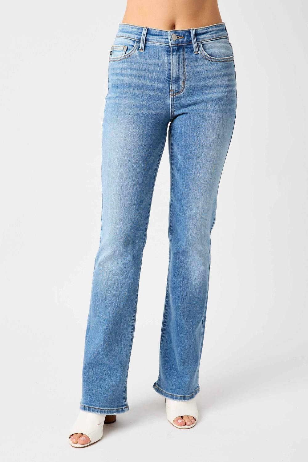 Judy Plus Mid-Rise Vintage Bootcut Jeans In Blue | Shop Simon