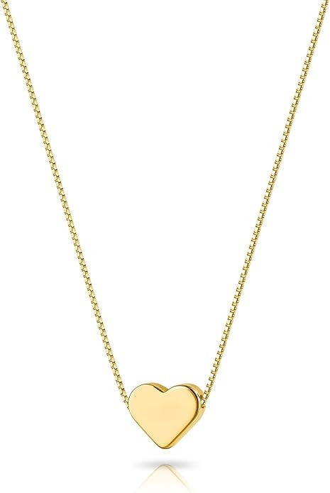 Zeffy Dainty Gold Heart Necklace for Women Trendy 14K Gold/Silver Plate Cute Heart Pendant Choker... | Amazon (US)