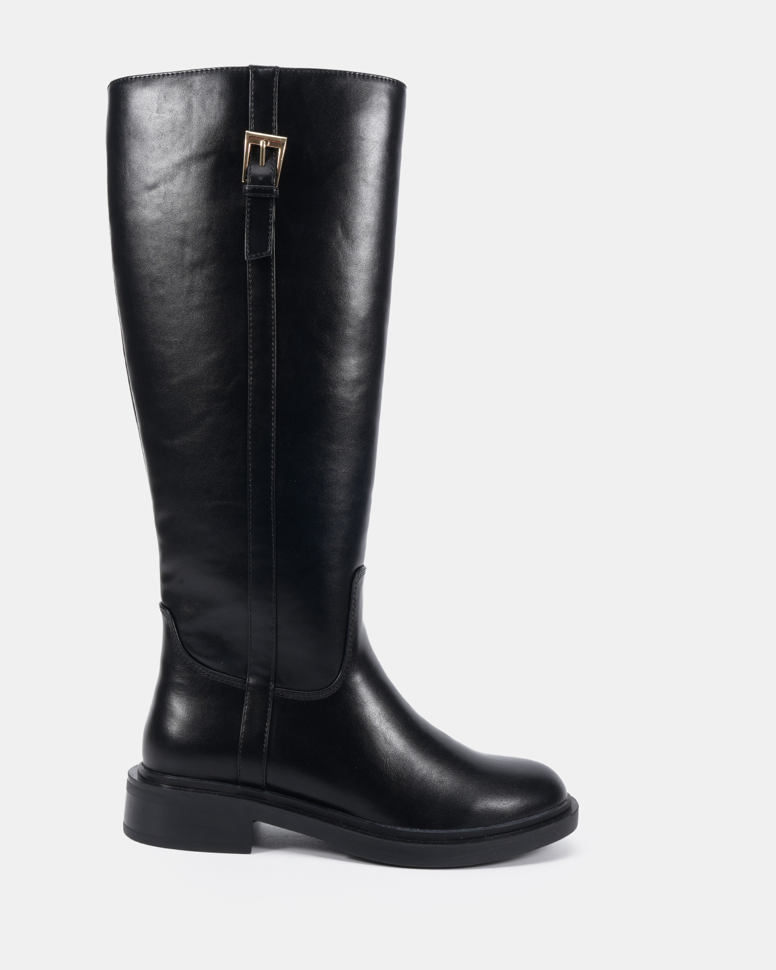 JOLLIE Black Smooth Zip Up Boots | Novo Shoes