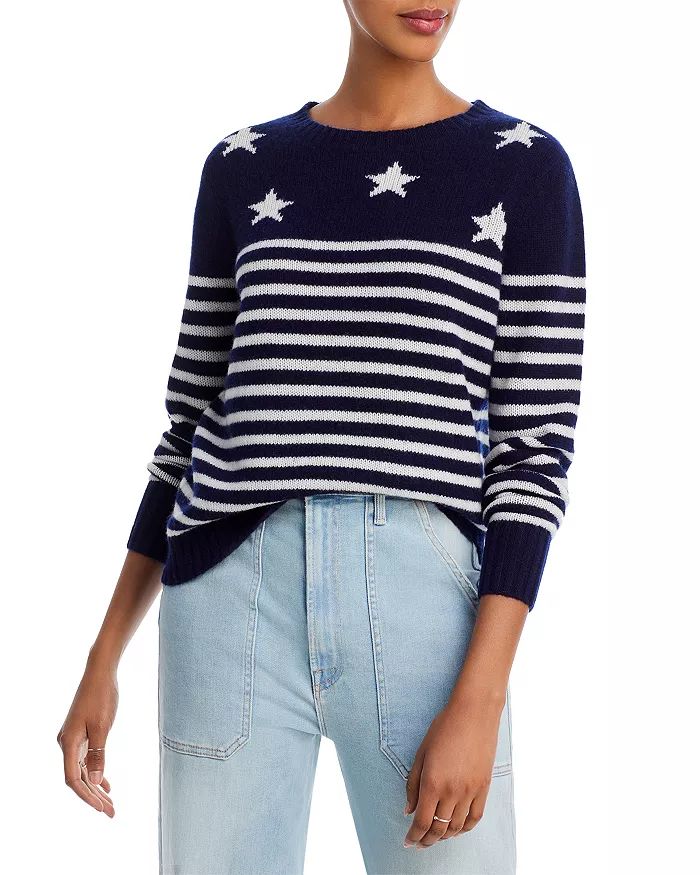Stars and Stripes Intarsia Crewneck Cashmere Sweater - 100% Exclusive | Bloomingdale's (US)