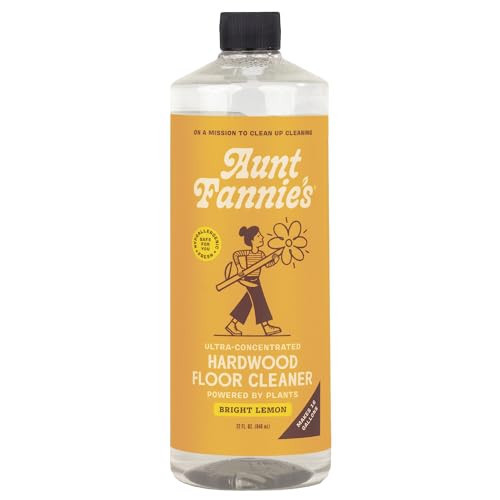 Aunt Fannie's Ultra Concentrated Hardwood Floor Cleaner, Vinegar-Free Plant Based Hardwood Floor Cleaner for Mopping, Bright Lemon Scent, 32 oz. (Pack of 1) | Amazon (US)