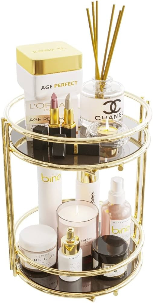 Organizer Porta Trucchi, Cosmetici- Organizzatore Porta Profumi Vassoio del Bagno- Metallo Oro Ro... | Amazon (IT)