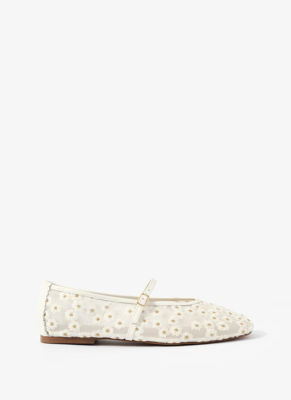 Flora Cream Mesh Ballet Flats | Mint Velvet