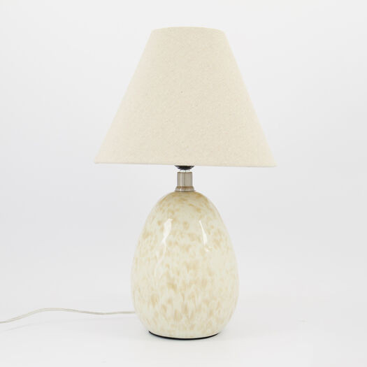 Cream Mottled Ceramic Table Lamp & Shade 40x25cm | TK Maxx