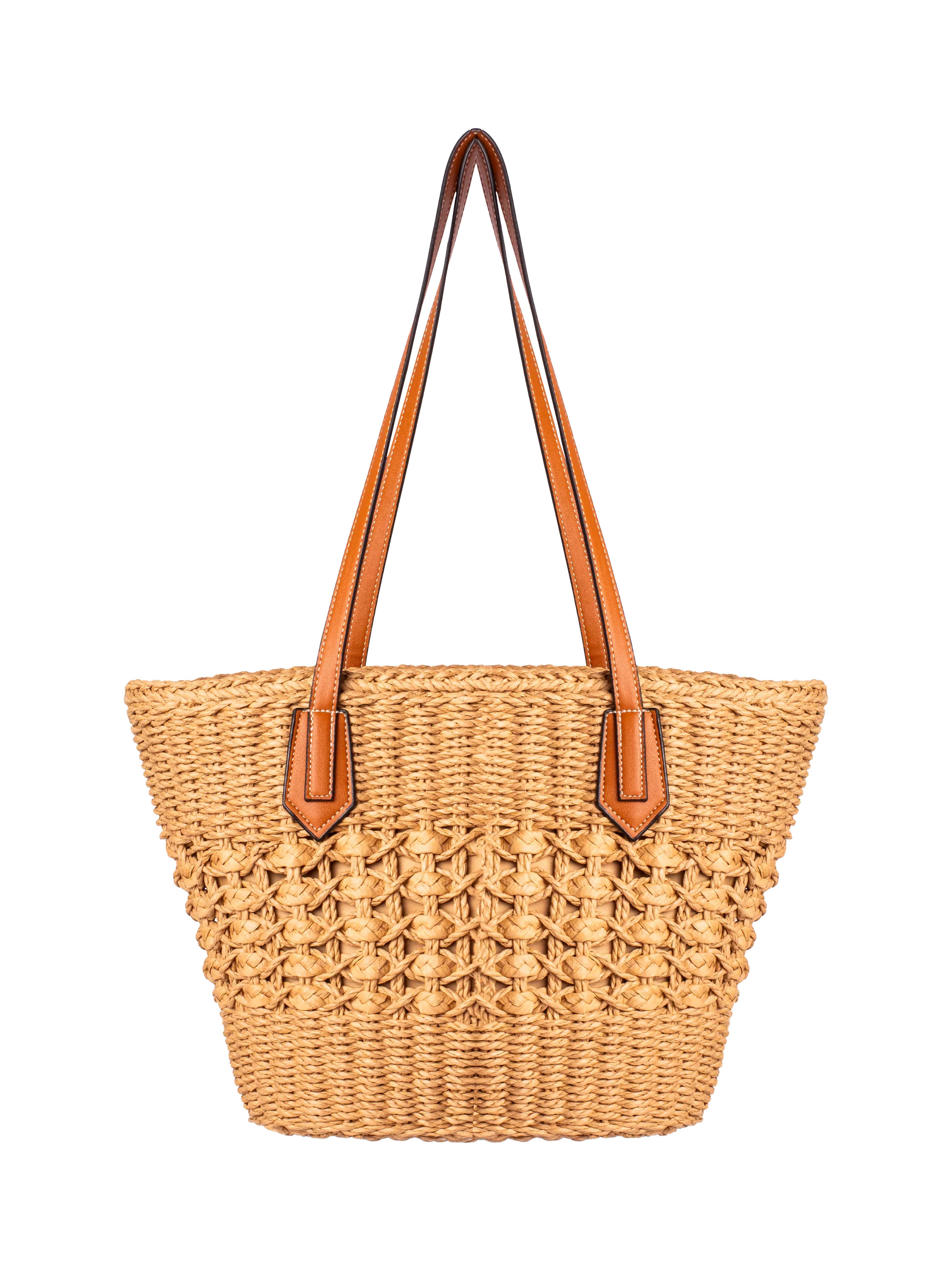 Bloom & Bay Kiara Woven Basket Bag, Natural | John Lewis (UK)