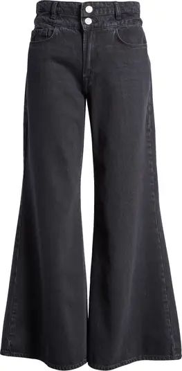 FRAME Le Palazzo High Waist Button Fly Crop Wide Leg Jeans | Nordstromrack | Nordstrom Rack