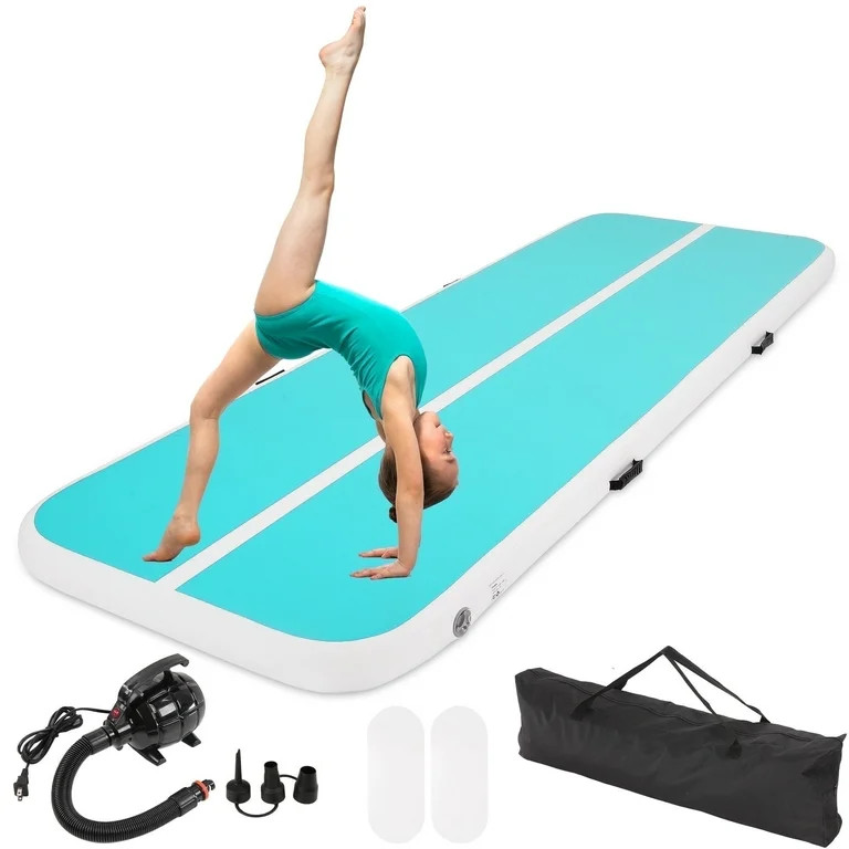 Inflatable Gymnastics Mat 10FT Air Track Tumbling Mat with Air Pump for Home Gym Training Yoga Wa... | Walmart (US)
