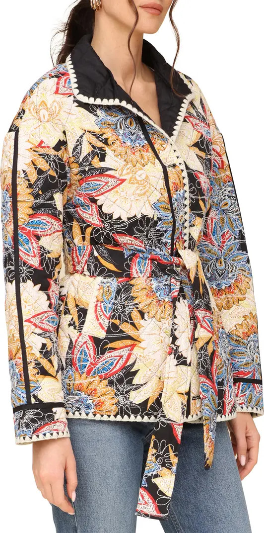 Avec Les Filles Embroidered Paisley Belted Quilted Jacket | Nordstrom | Nordstrom
