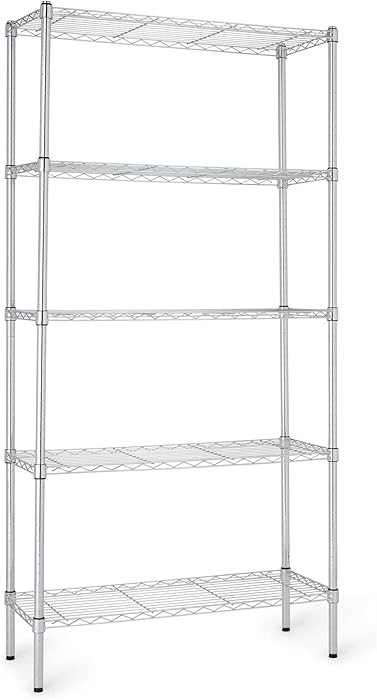 Amazon Basics 5-Shelf Steel Wire Rack Storage, 36" L x 14" W x 72" H, Chrome | Amazon (US)