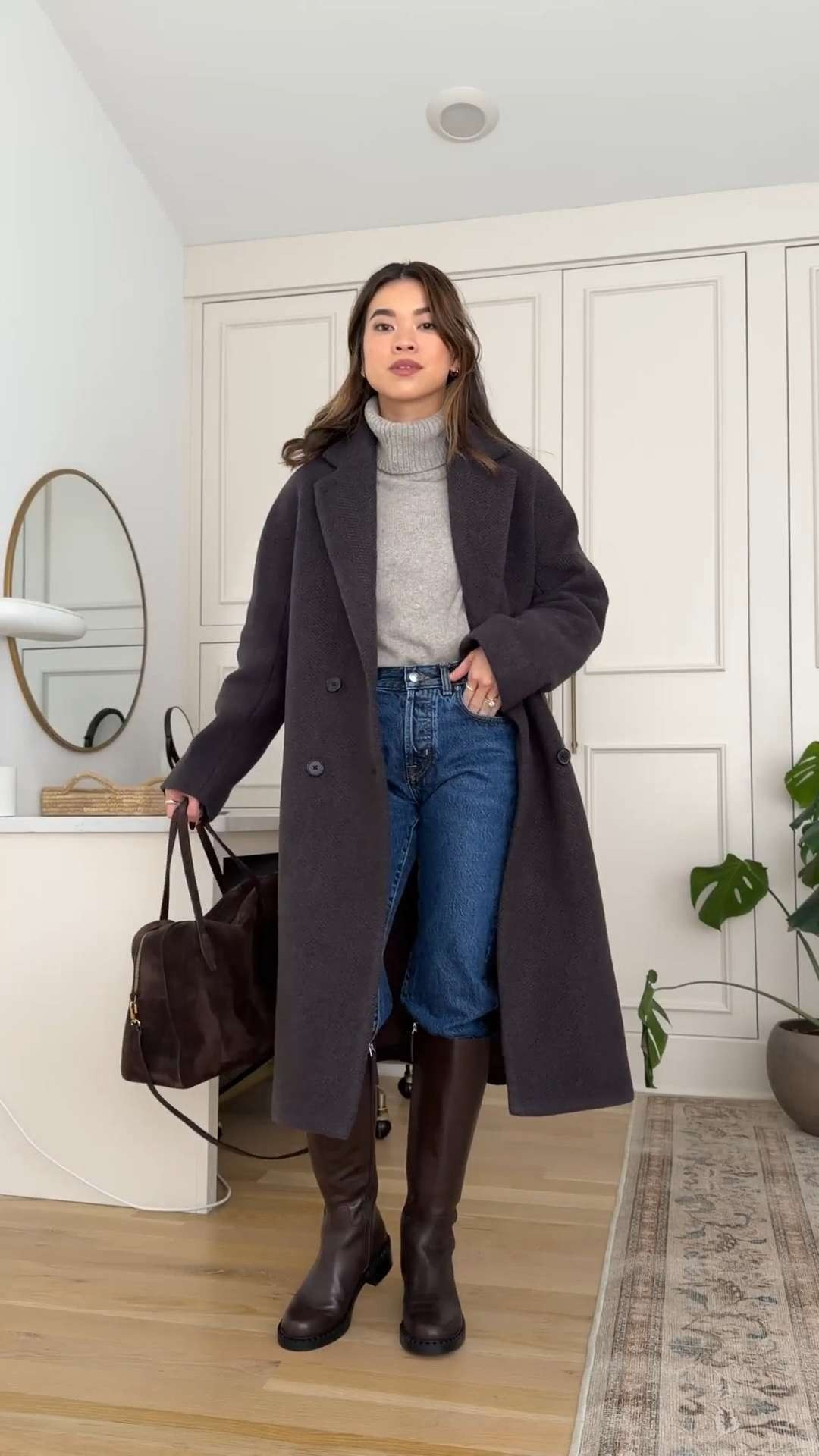 Sizing info: Jeans 24 Petite in Greendale Wash, Turtleneck XS in Warm Heather Grey, Coat XXS in herringbone! petite fashion, get dressed with me, outfit inspiration, ootd, nashville outfit, Nashville influencer, petite style, vacation style, casual outfits, mom style, petite pants, winter dress, winter outfit, winter pants, winter outfit inpso, winter outfit idea, winter top, winter style, winter sweater, cozy sweater, cold weather sweater, cold weather outfit, winter bag, winter purse, denim, jeans, jacket, winter jacket, winter coat, trench coat, warm coat, 

 

#LTKHoliday #LTKSeasonal #LTKPetite