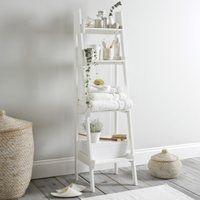 Bathroom Lacquer Ladder Shelf, White, One Size | The White Company (UK)