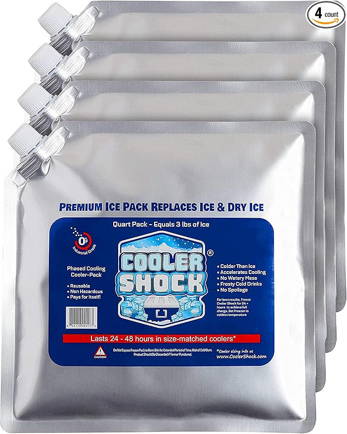 Cooler Shock Reusable Ice Packs for Cooler - Long Lasting Cold Freezer Packs for Coolers and Lunc... | Amazon (US)